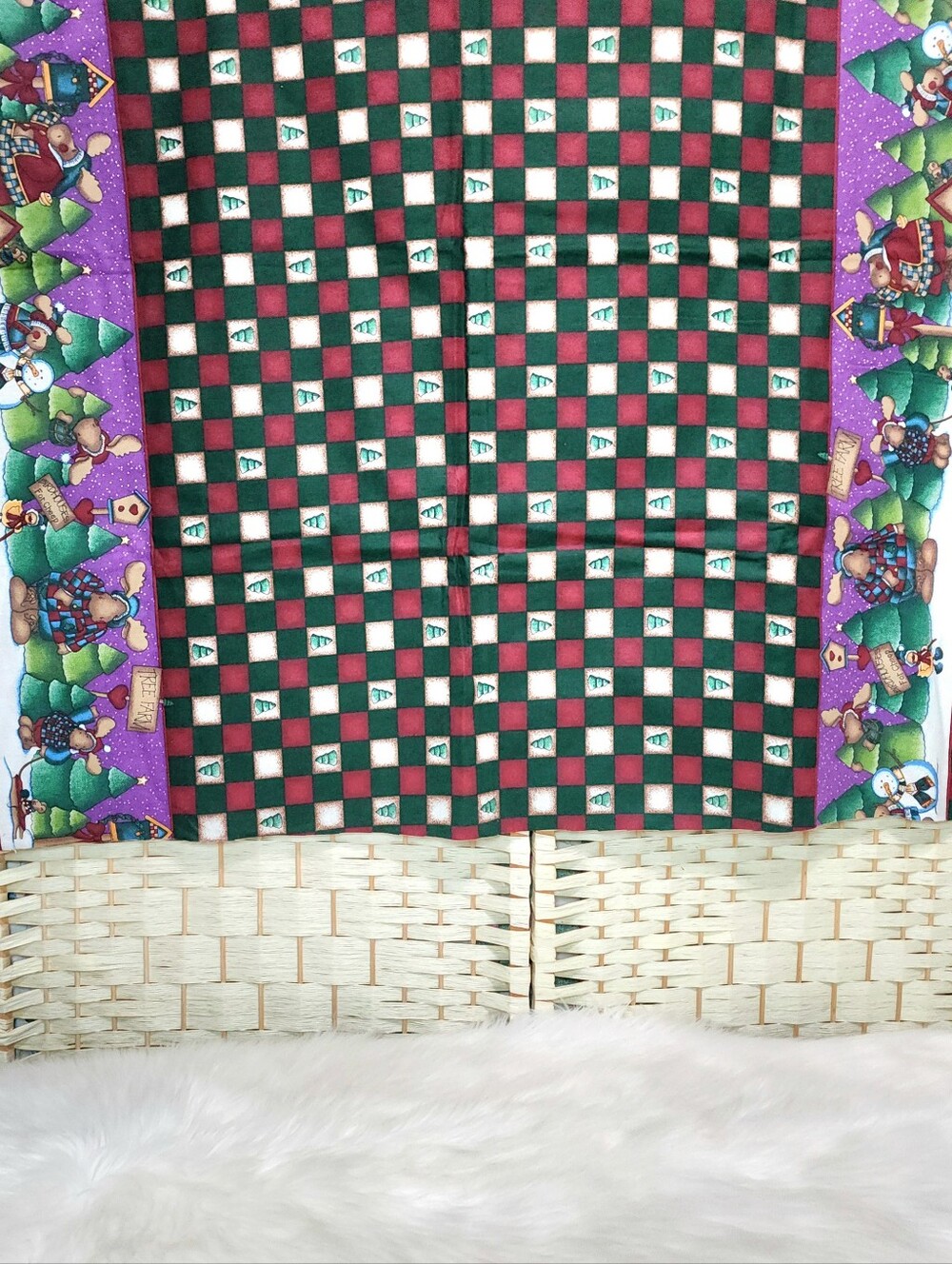 1998 Daisy Kingdom Northwoods Border Christmas Holiday Fabric 2 Yds X 44" Wide